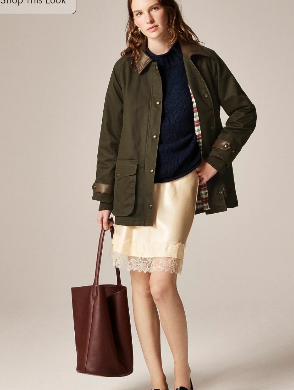 J Crew Broken-in Barn Jacket™ with faux-leather collar CP629 Size M NWT